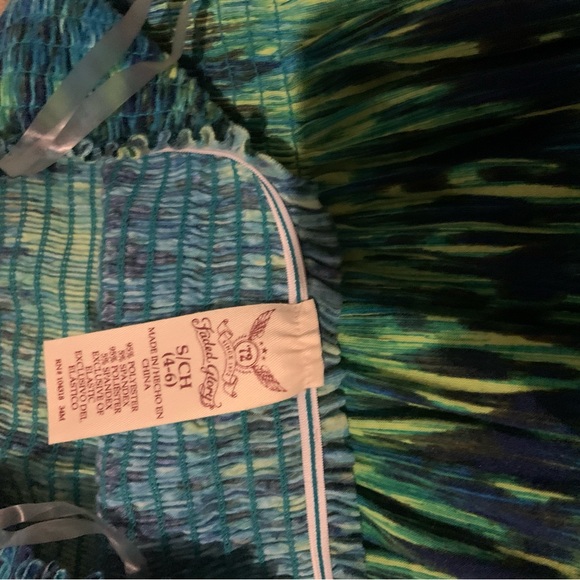 Vibrant Blue and Green Maxi Skirt - Picture 3 of 3